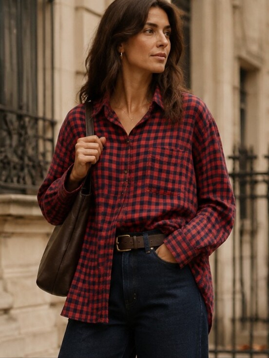 American Eagle Outfitters Tops - American Eagle AHH-Mazingly Soft Boyfriend Fit Viscose Plaid Button Down XL